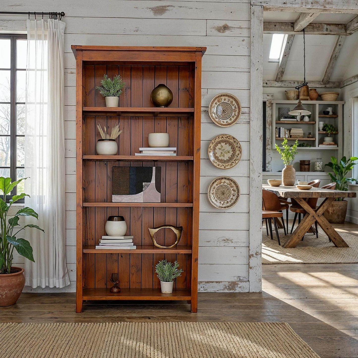 Lifestyle Five Shelves Wood Bookcase