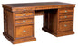 Lifestyle Solid Wooden Double Desk-Home Office Desks-LH Imports-Reddish Brown-LOOMLAN