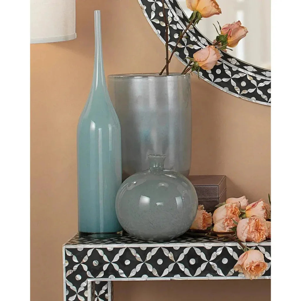 Light Blue Glass Vapor Vase 11" - LOOMLAN - Jamie Young - Vases & Jars