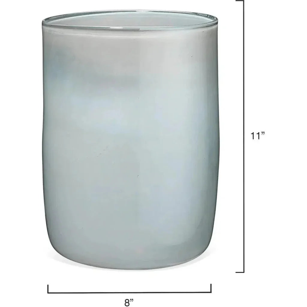 Light Blue Glass Vapor Vase 11" - LOOMLAN - Jamie Young - Vases & Jars