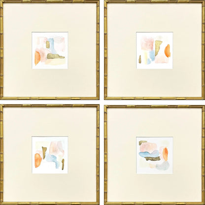 Like Clouds Wood Orange Framed Wall Art 4PC