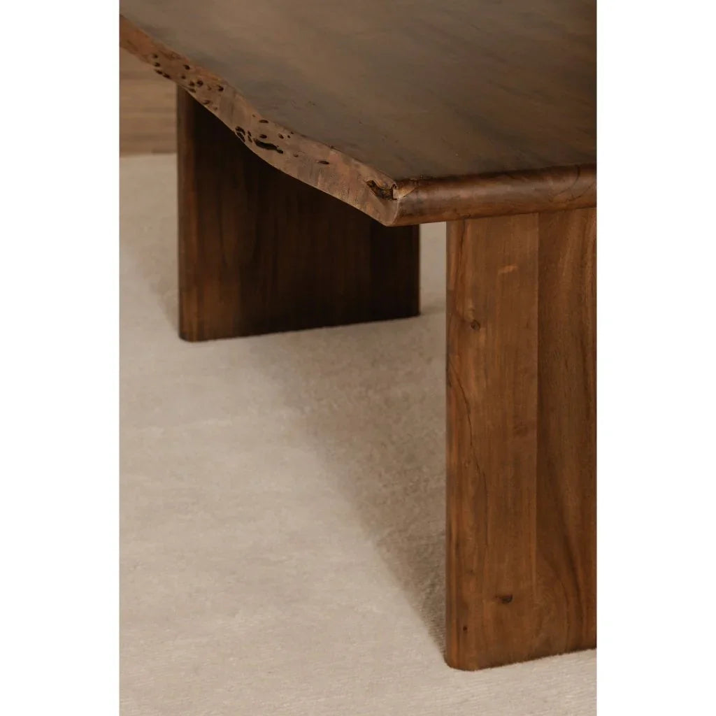 Lila Brown Acacia Wood Dining Table-Dining Tables-Moe's Home-LOOMLAN