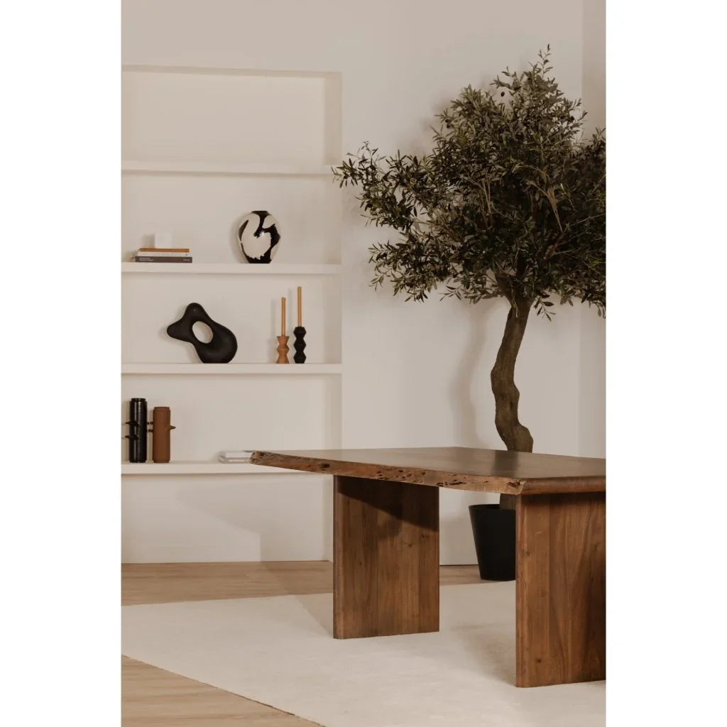 Lila Brown Acacia Wood Dining Table-Dining Tables-Moe's Home-LOOMLAN