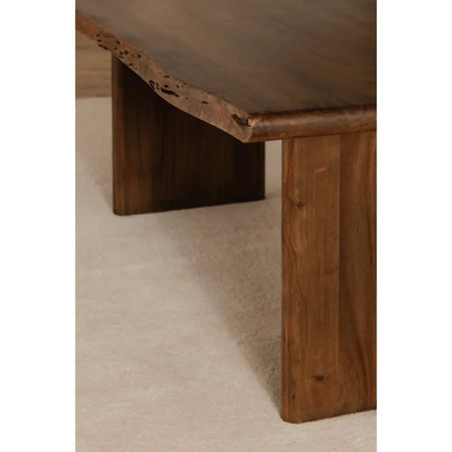 Lila Brown Acacia Wood Dining Table-Dining Tables-Moe's Home-LOOMLAN