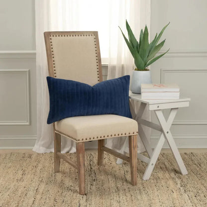 Lila Embroidered Stripes Lumbar Pillow Cover Insert - LOOMLAN - LOOMLAN - Throw Pillows