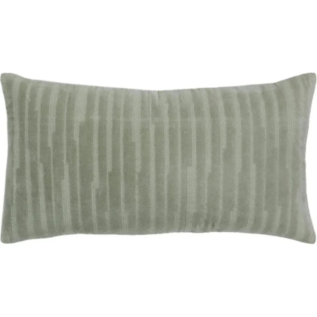 Lila Embroidered Stripes Lumbar Pillow Cover Insert - LOOMLAN - LOOMLAN - Throw Pillows