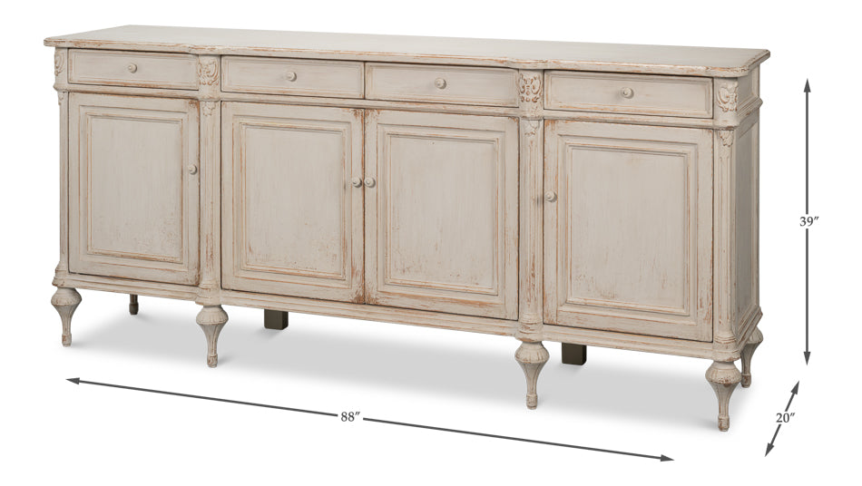 Lilac Four Doors Wood Sideboard