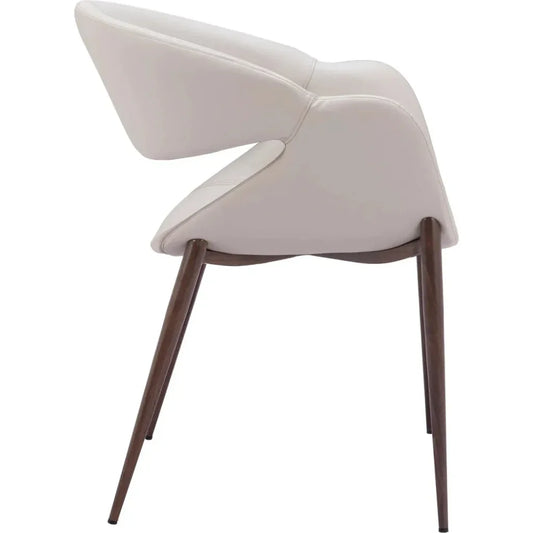 Limay Dining Chair (Set of 2) Beige & Walnut - LOOMLAN - Zuo Modern - Dining Chairs