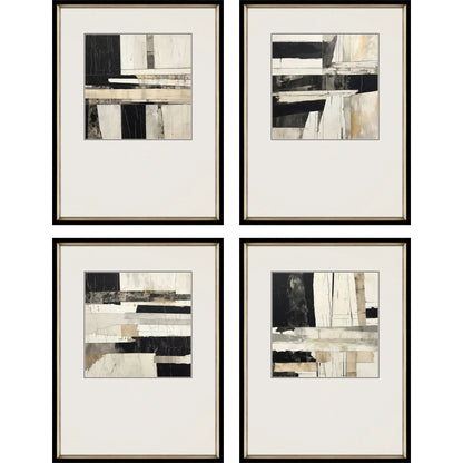 Liminal Wood Black Framed Wall Art 4PC