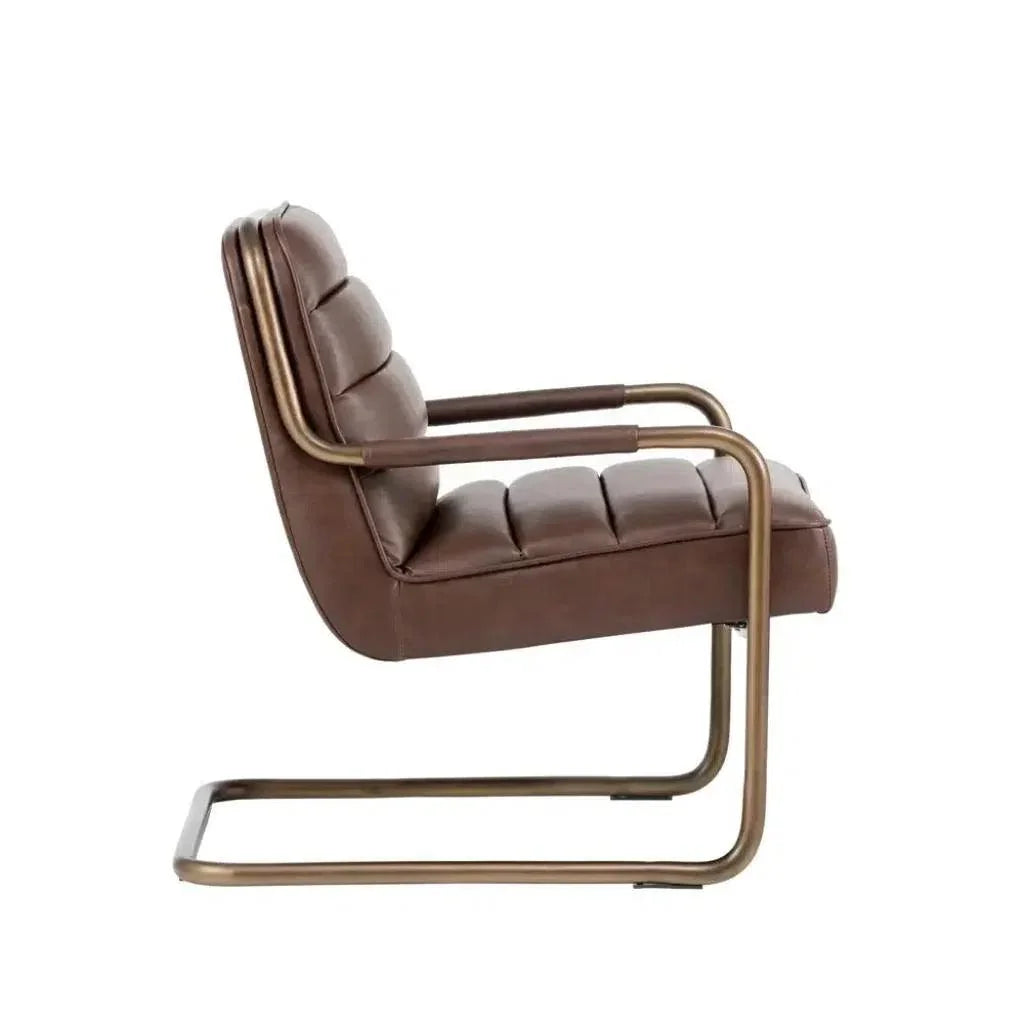 Lincoln Leather Lounge Chair - LOOMLAN - SUNPAN - Accent Chairs