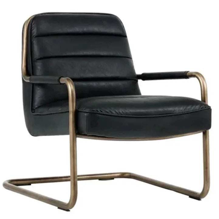 Lincoln Leather Lounge Chair - LOOMLAN - SUNPAN - Accent Chairs