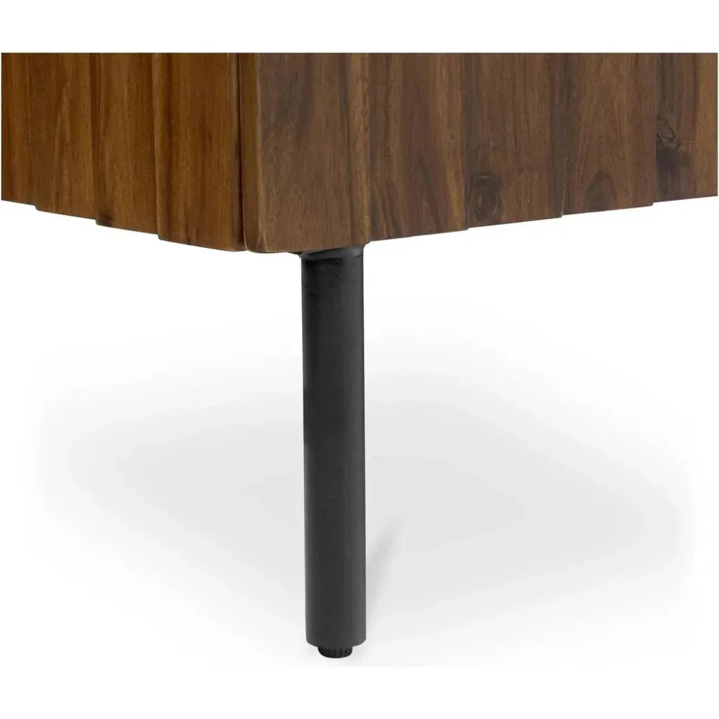 Lincoln Wood and Iron Brown Media Cabinet - LOOMLAN - Moe's Home - TV Stands & Media Centers