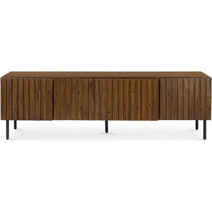 Lincoln Wood and Iron Brown Media Cabinet - LOOMLAN - Moe's Home - TV Stands & Media Centers