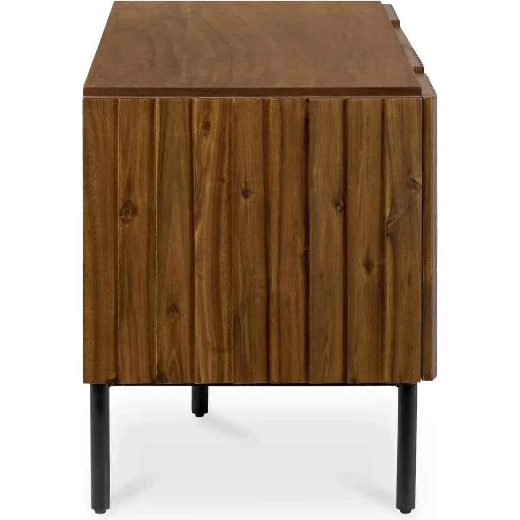 Lincoln Wood and Iron Brown Media Cabinet - LOOMLAN - Moe's Home - TV Stands & Media Centers