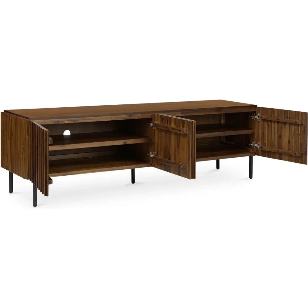 Lincoln Wood and Iron Brown Media Cabinet - LOOMLAN - Moe's Home - TV Stands & Media Centers