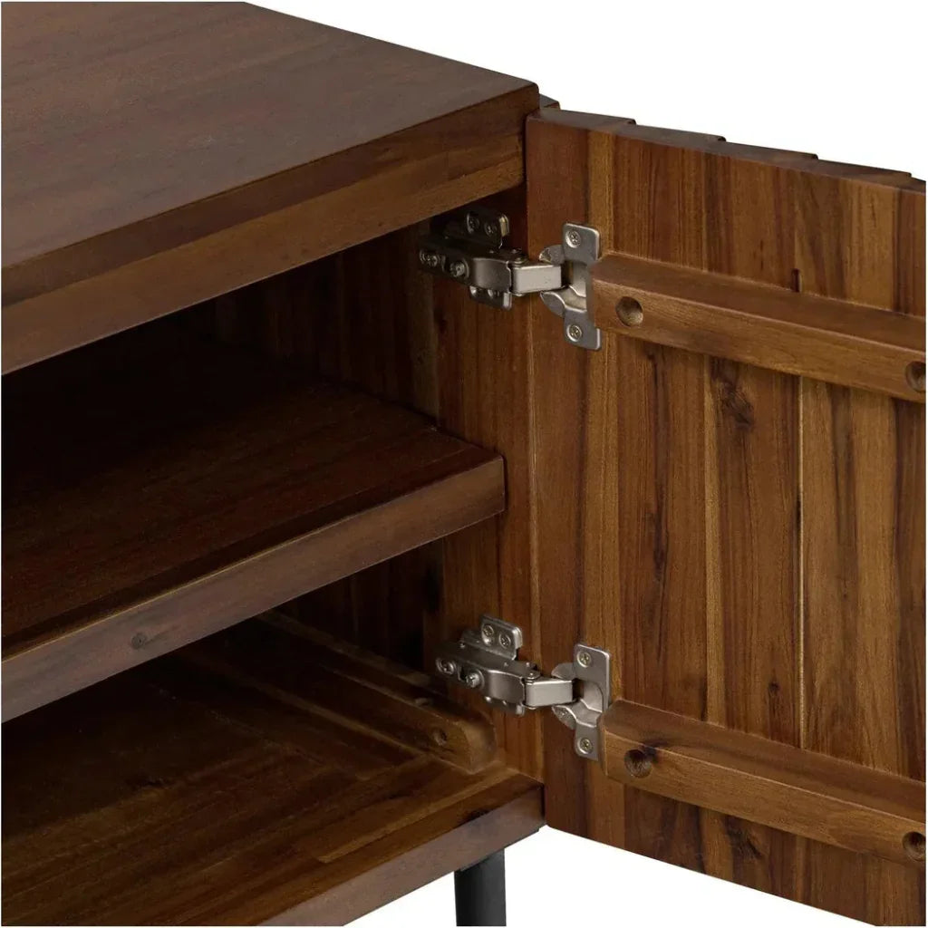 Lincoln Wood and Iron Brown Media Cabinet - LOOMLAN - Moe's Home - TV Stands & Media Centers