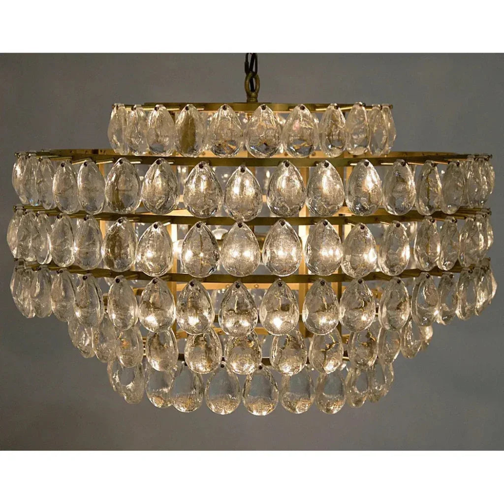 Linden Metal & Crystal Chandelier Antique Brass - LOOMLAN - Noir - Chandeliers
