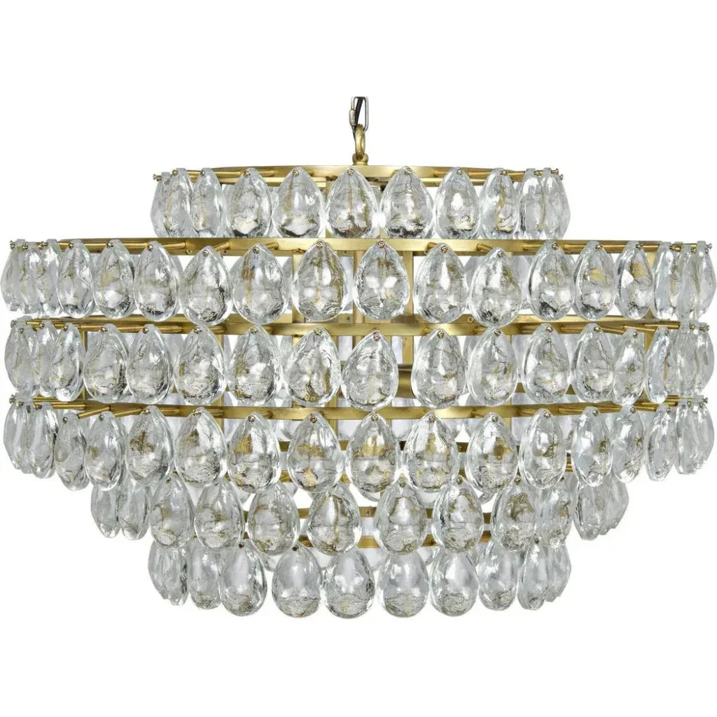 Linden Metal & Crystal Chandelier Antique Brass - LOOMLAN - Noir - Chandeliers