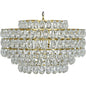 Linden Metal & Crystal Chandelier Antique Brass - LOOMLAN - Noir - Chandeliers