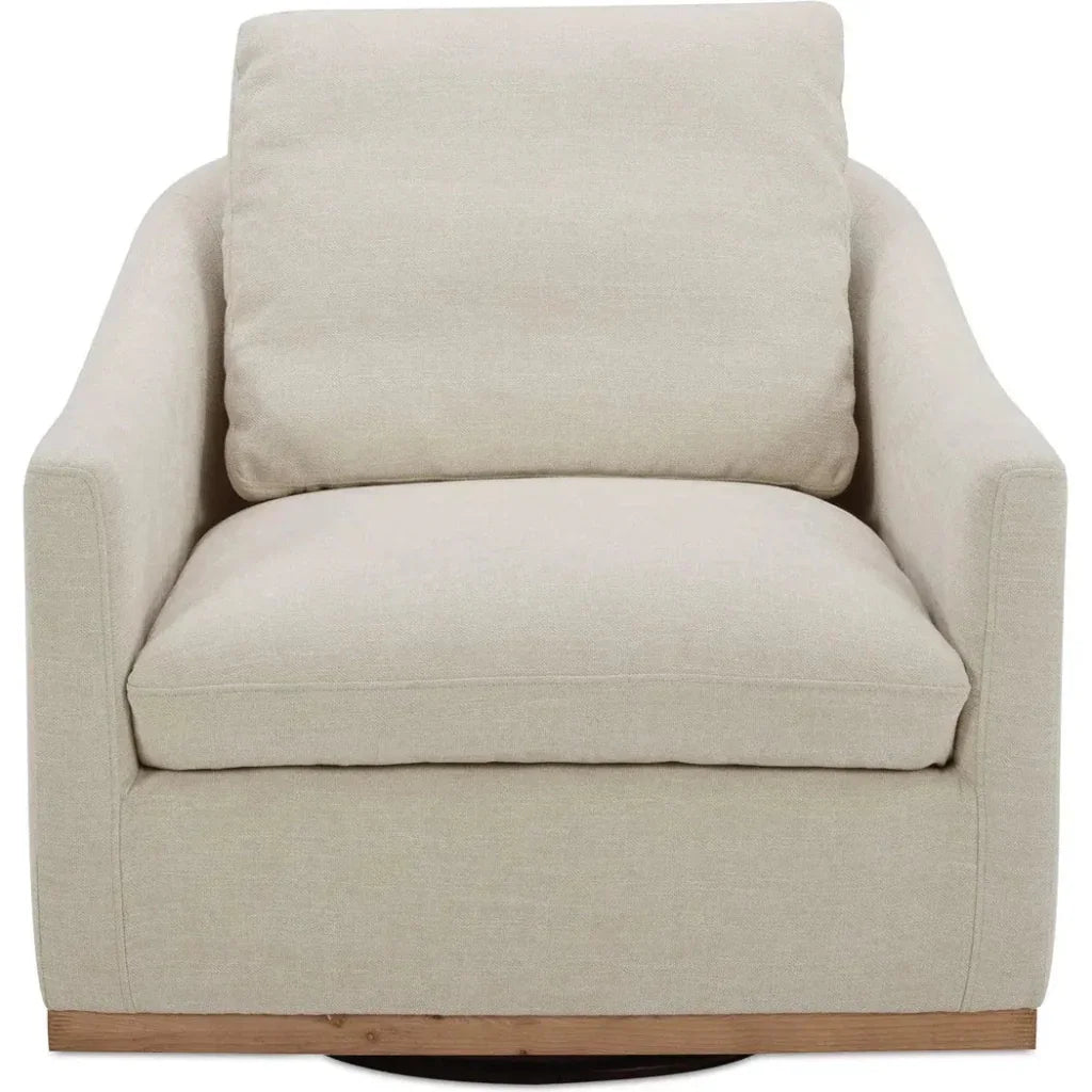 Linden Performance Fabric & Pine Wood Beige Swivel Arm Chair - LOOMLAN - Moe's Home - Club Chairs