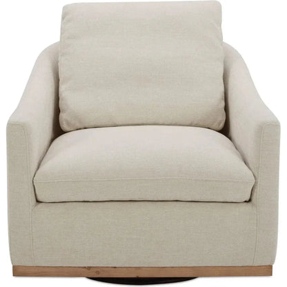 Linden Performance Fabric & Pine Wood Beige Swivel Arm Chair - LOOMLAN - Moe's Home - Club Chairs