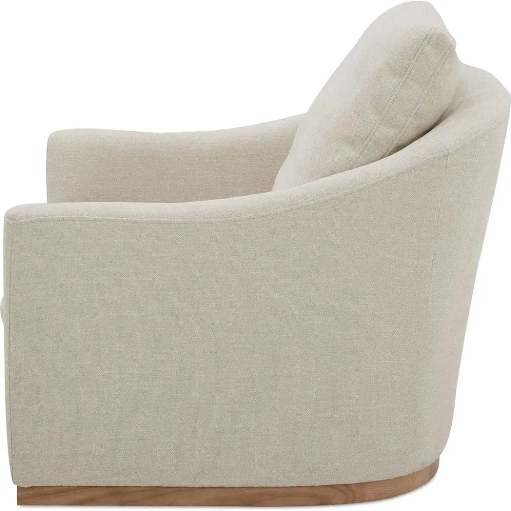 Linden Performance Fabric & Pine Wood Beige Swivel Arm Chair - LOOMLAN - Moe's Home - Club Chairs
