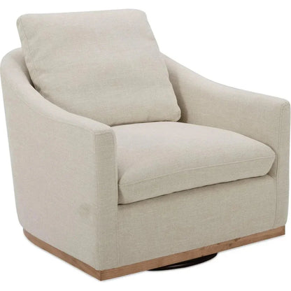 Linden Performance Fabric & Pine Wood Beige Swivel Arm Chair - LOOMLAN - Moe's Home - Club Chairs
