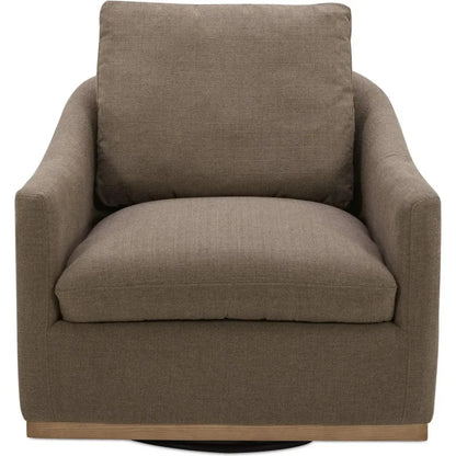 Linden Performance Fabric & Pine Wood Brown Swivel Arm Chair - LOOMLAN - Moe's Home - Club Chairs