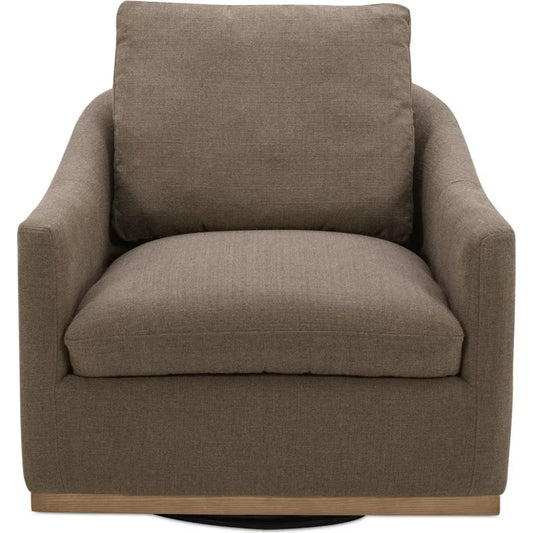 Linden Performance Fabric & Pine Wood Brown Swivel Arm Chair - LOOMLAN - Moe's Home - Club Chairs