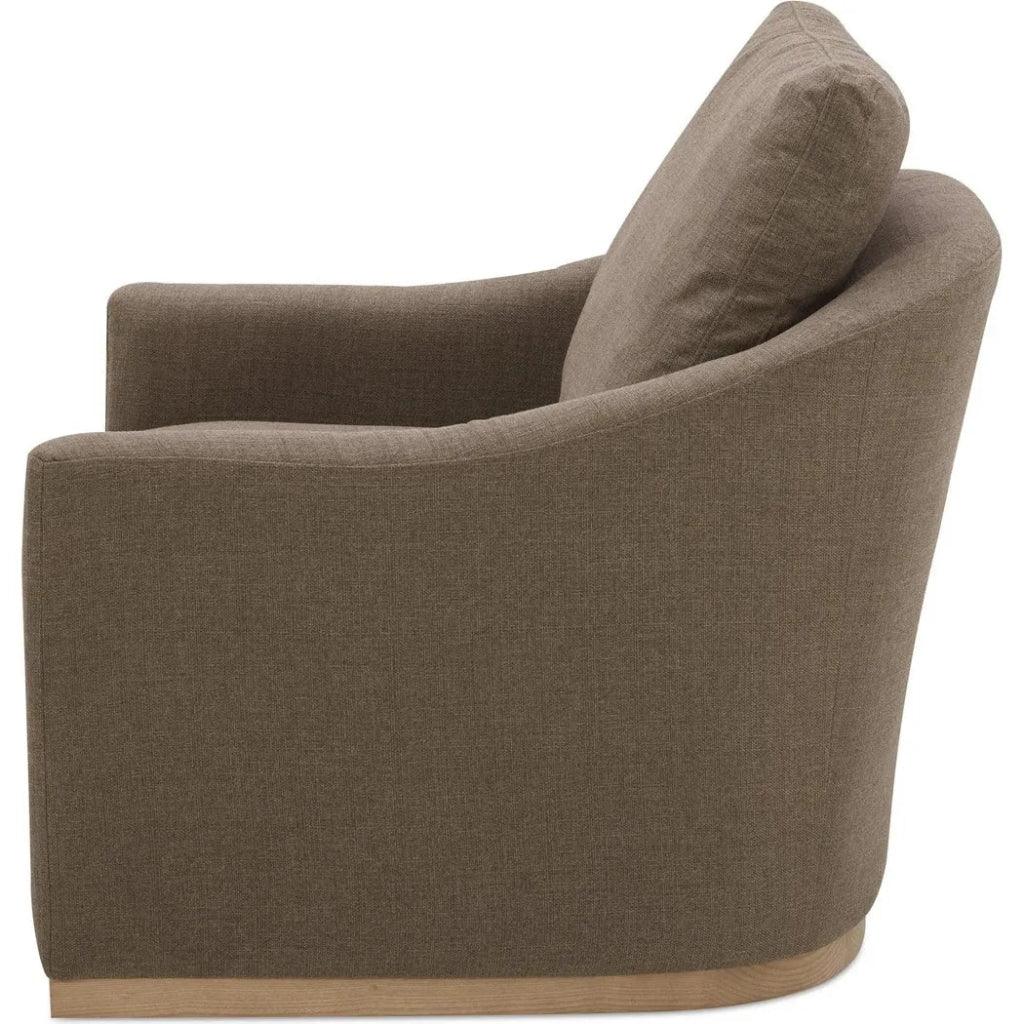 Linden Performance Fabric & Pine Wood Brown Swivel Arm Chair - LOOMLAN - Moe's Home - Club Chairs
