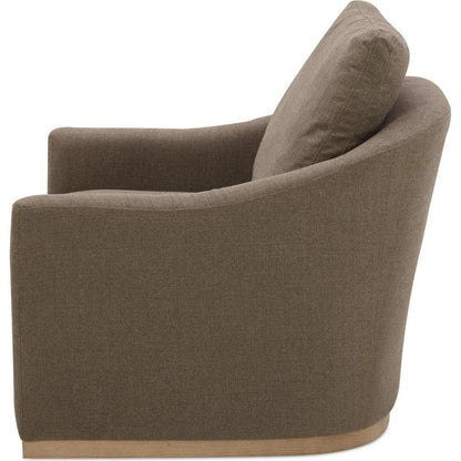 Linden Performance Fabric & Pine Wood Brown Swivel Arm Chair - LOOMLAN - Moe's Home - Club Chairs