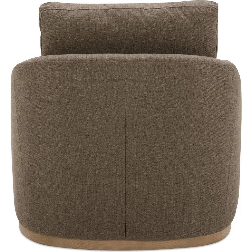 Linden Performance Fabric & Pine Wood Brown Swivel Arm Chair - LOOMLAN - Moe's Home - Club Chairs
