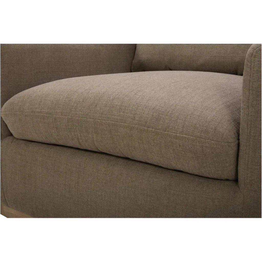 Linden Performance Fabric & Pine Wood Brown Swivel Arm Chair - LOOMLAN - Moe's Home - Club Chairs