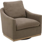 Linden Performance Fabric & Pine Wood Brown Swivel Arm Chair - LOOMLAN - Moe's Home - Club Chairs