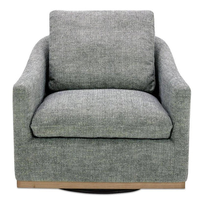 Linden Performance Fabric & Pine Wood Grey Swivel Arm Chair - LOOMLAN - Moe's Home - Club Chairs