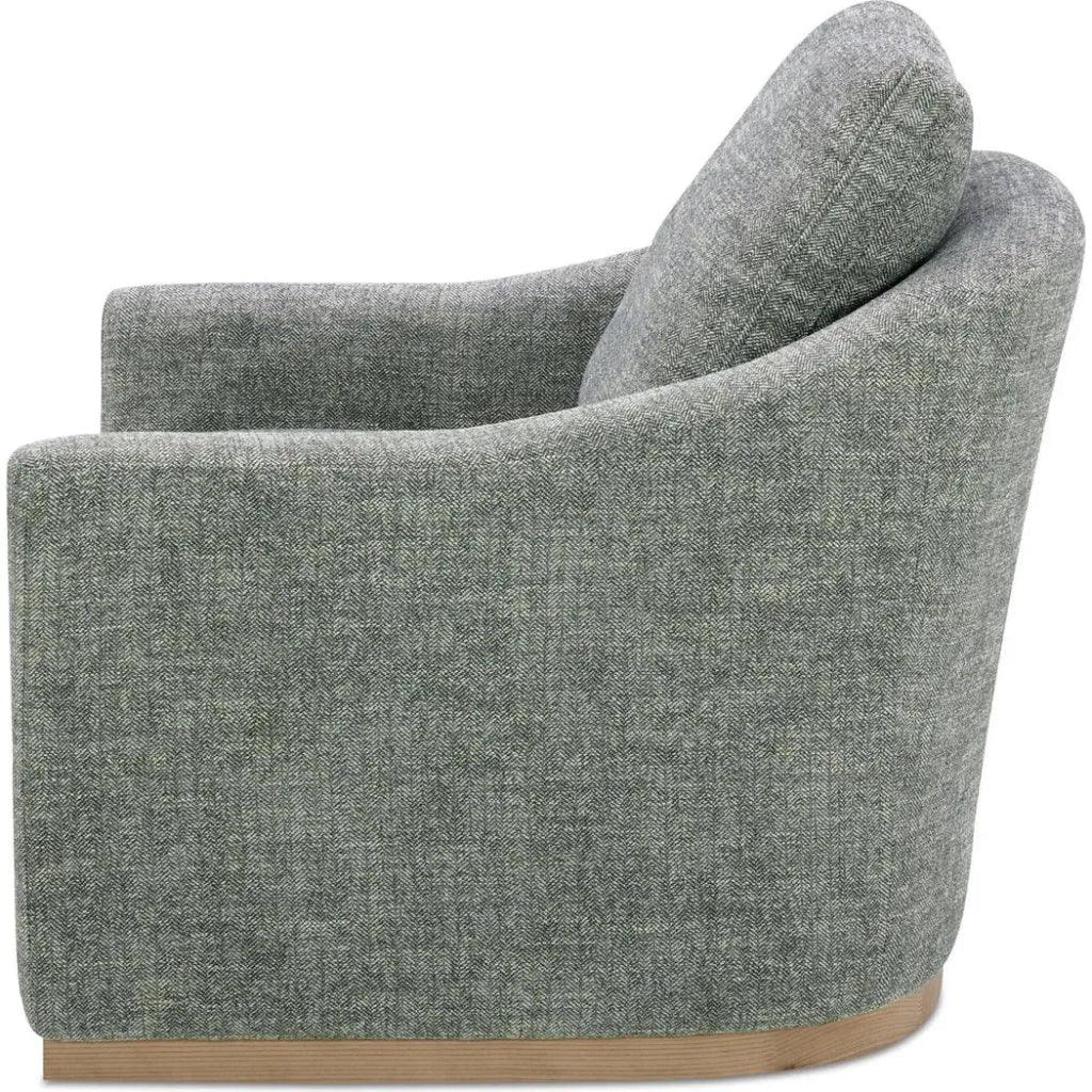Linden Performance Fabric & Pine Wood Grey Swivel Arm Chair - LOOMLAN - Moe's Home - Club Chairs