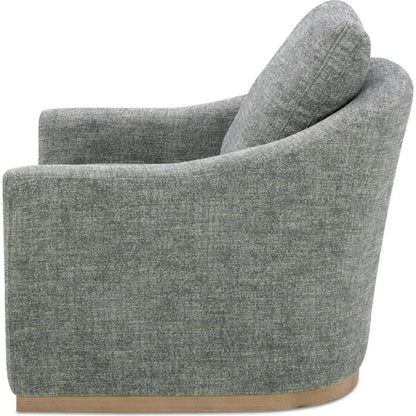 Linden Performance Fabric & Pine Wood Grey Swivel Arm Chair - LOOMLAN - Moe's Home - Club Chairs