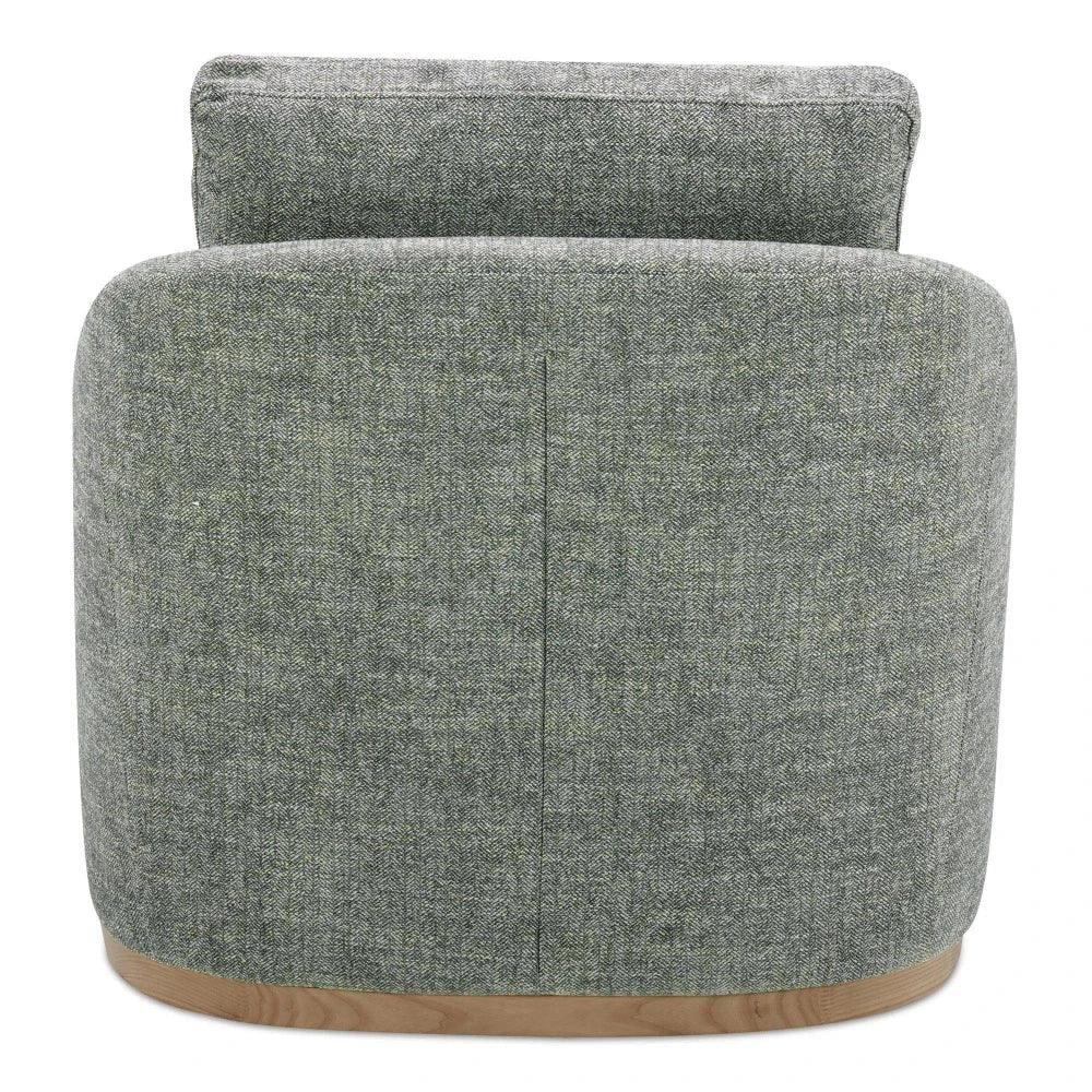 Linden Performance Fabric & Pine Wood Grey Swivel Arm Chair - LOOMLAN - Moe's Home - Club Chairs