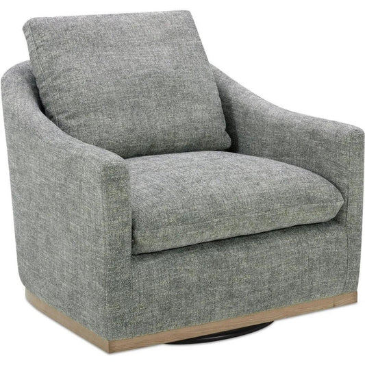 Linden Performance Fabric & Pine Wood Grey Swivel Arm Chair - LOOMLAN - Moe's Home - Club Chairs