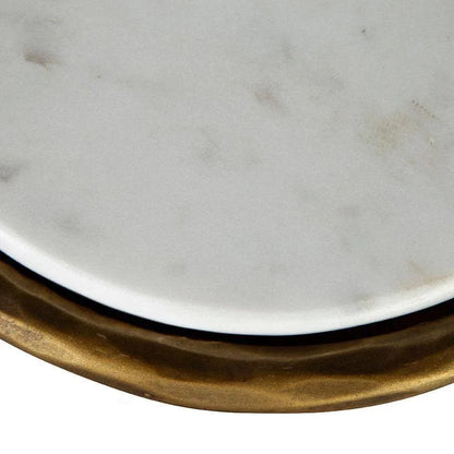 Lindsay Martini Marble Topped Round Table - LOOMLAN - Furniture Classics - Side Tables