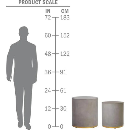Linea Ring Accent Table Set - Gold Outdoor End Tables - LOOMLAN - Seasonal Living - Outdoor Side Tables