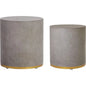 Linea Ring Accent Table Set - Gold Outdoor End Tables - LOOMLAN - Seasonal Living - Outdoor Side Tables