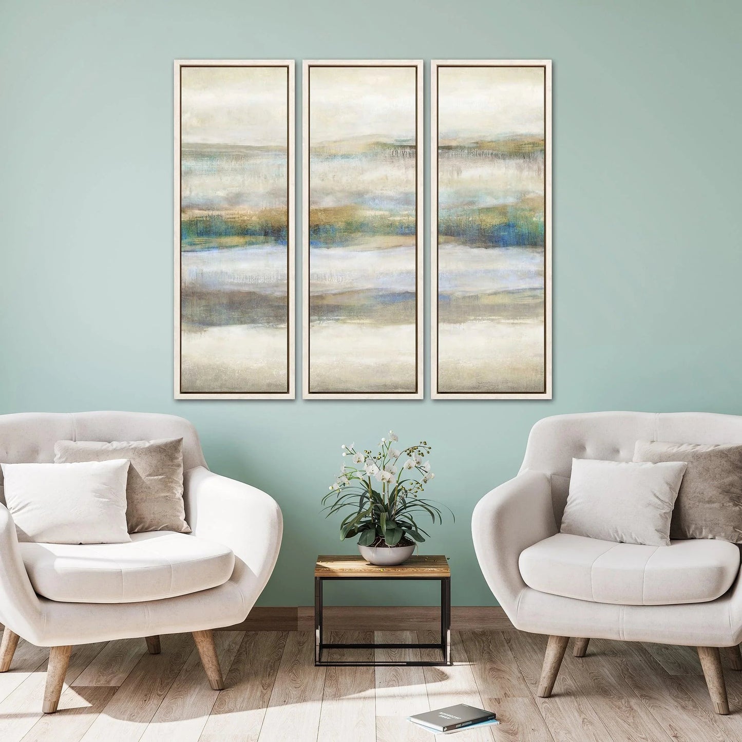 Linear Motion Blue Framed Wall Art 3PC