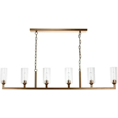 Linear Six Lights Metal Chandelier