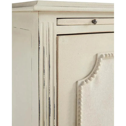 Linen & Beaded Front End Table - LOOMLAN - Furniture Classics - Side Tables