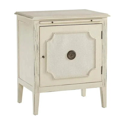 Linen & Beaded Front End Table - LOOMLAN - Furniture Classics - Side Tables