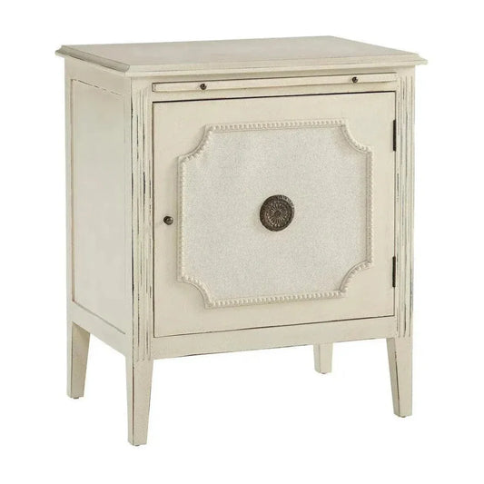 Linen & Beaded Front End Table - LOOMLAN - Furniture Classics - Side Tables