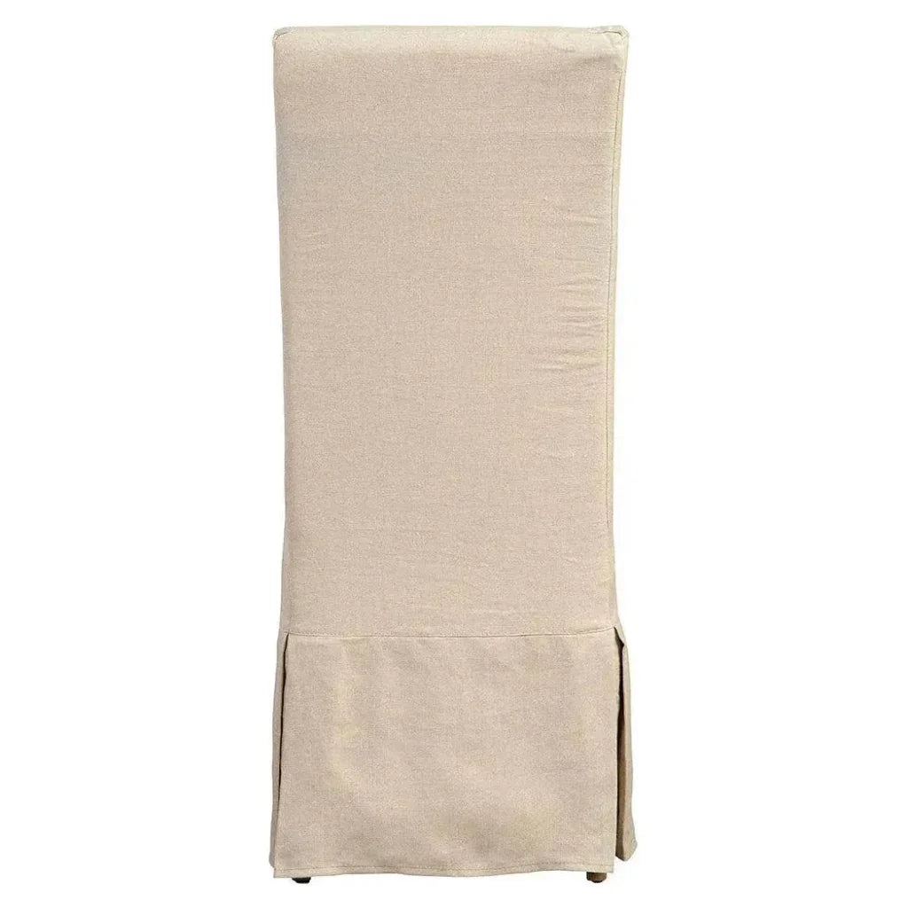 Linen Floor Length Slip Covered Parsons Chair 2PC - LOOMLAN - Furniture Classics - Dining Chairs