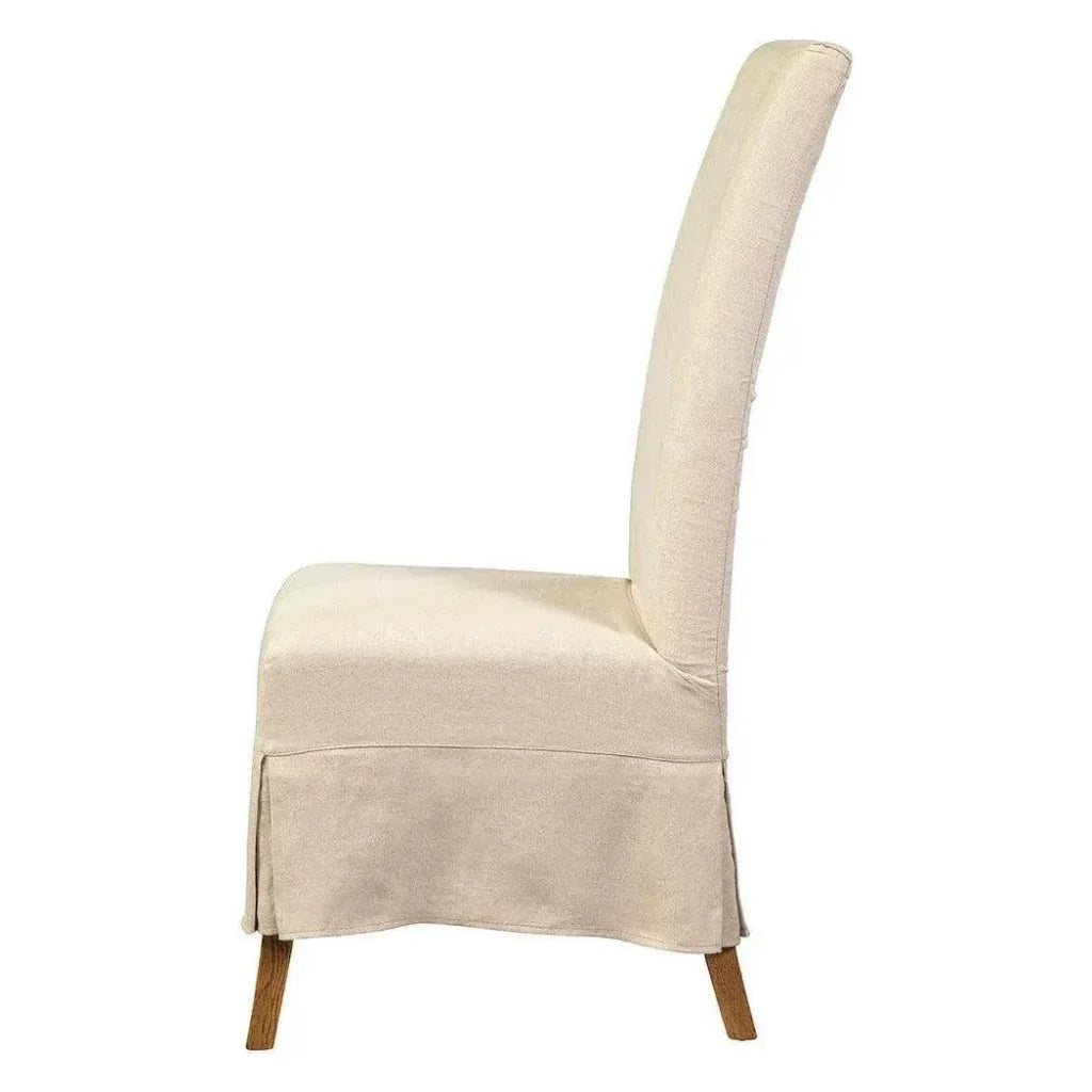 Linen Slip Covered Parsons Chair Set of 2 - LOOMLAN - Furniture Classics - Dining Chairs