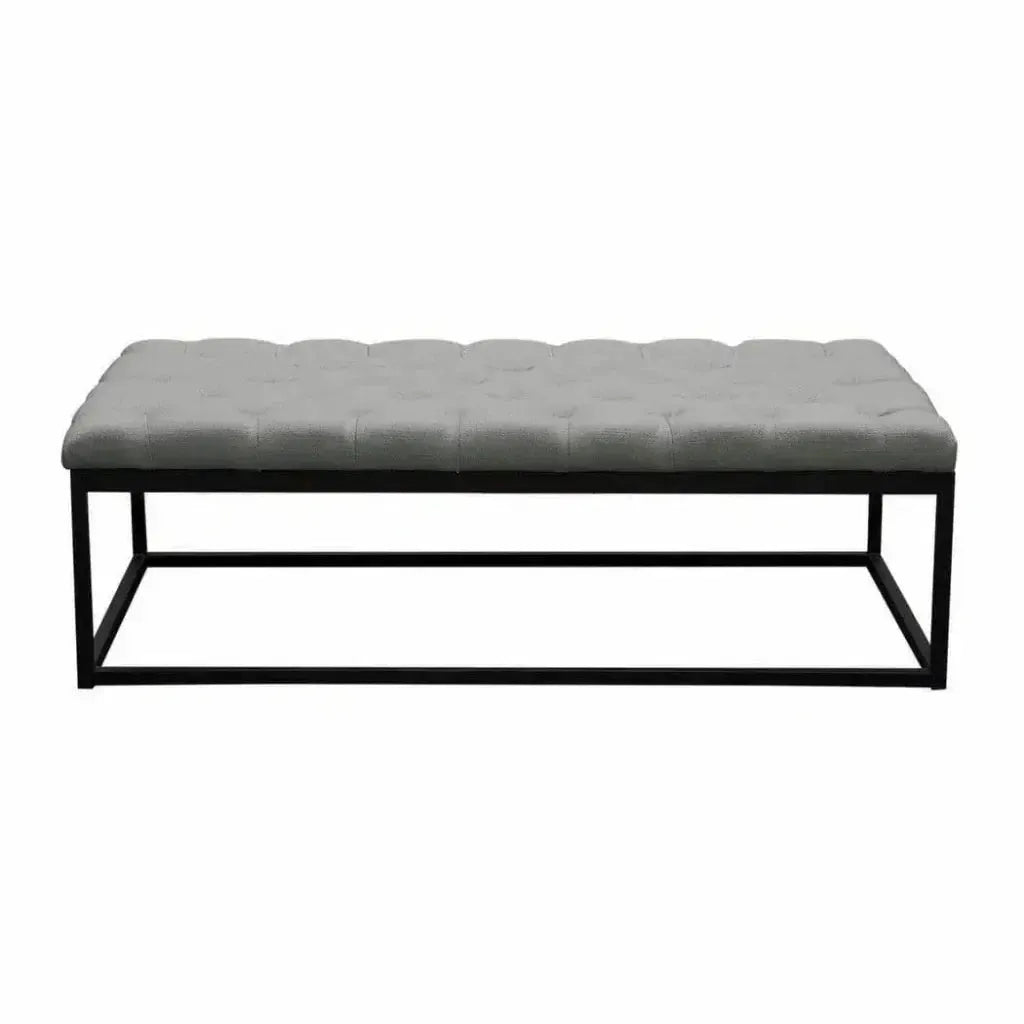 Linen Tufted Large Bedroom Bench in Grey - LOOMLAN - Diamond Sofa - Bedroom Benches
